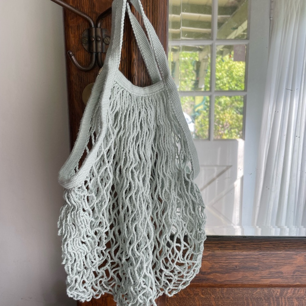 BEACH or Vegetable 100% Cotton Mesh Unisex Tote Bag - NWOT